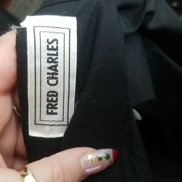 Black Fred Charles Halter Sleeveless Dress Size 5 - Picture 6 of 9